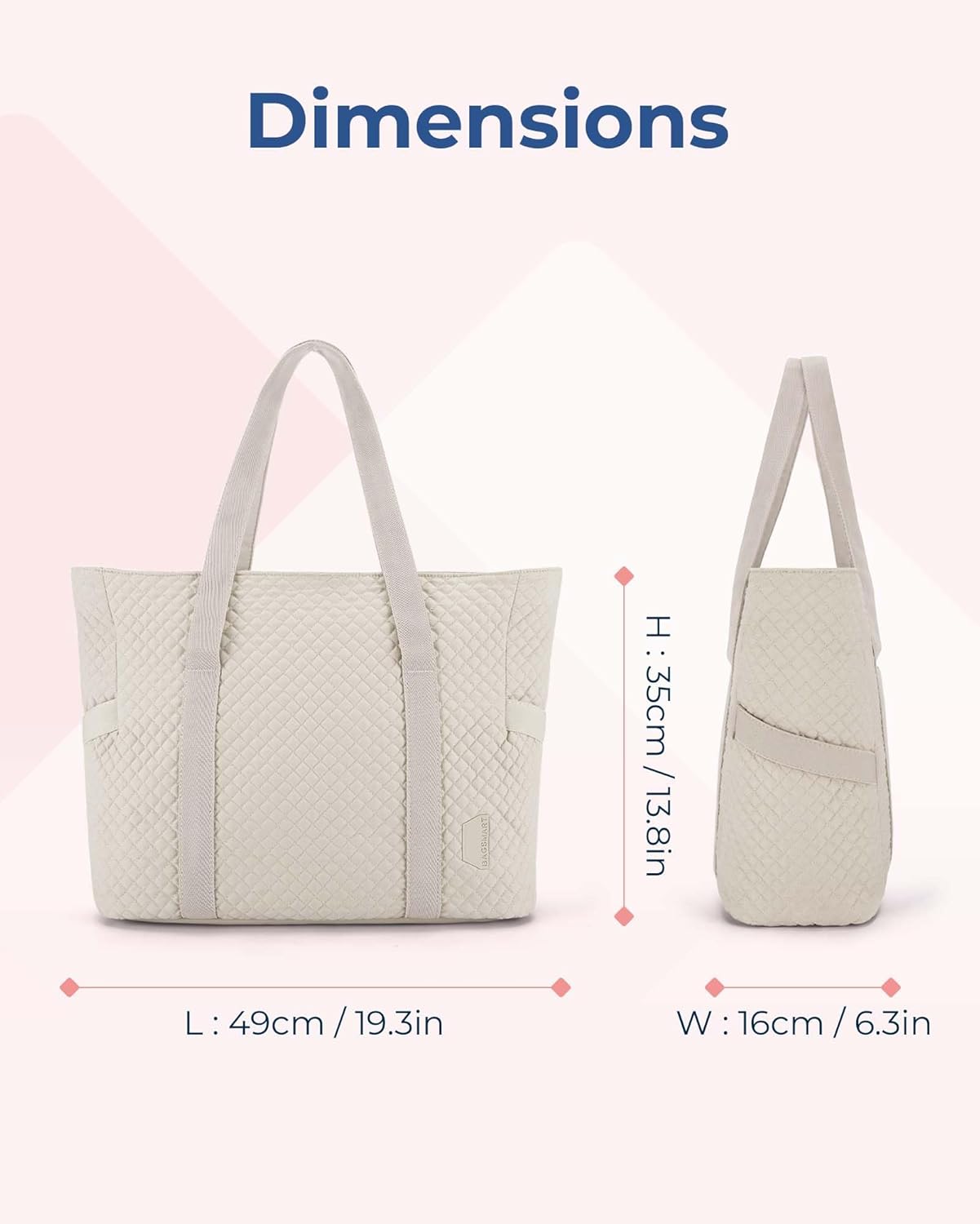BAGSMART Large Tote Bag For Women, Travel Shoulder Bag Top Handle Handbag with Yoga Mat Buckle for Gym, Work, Travel