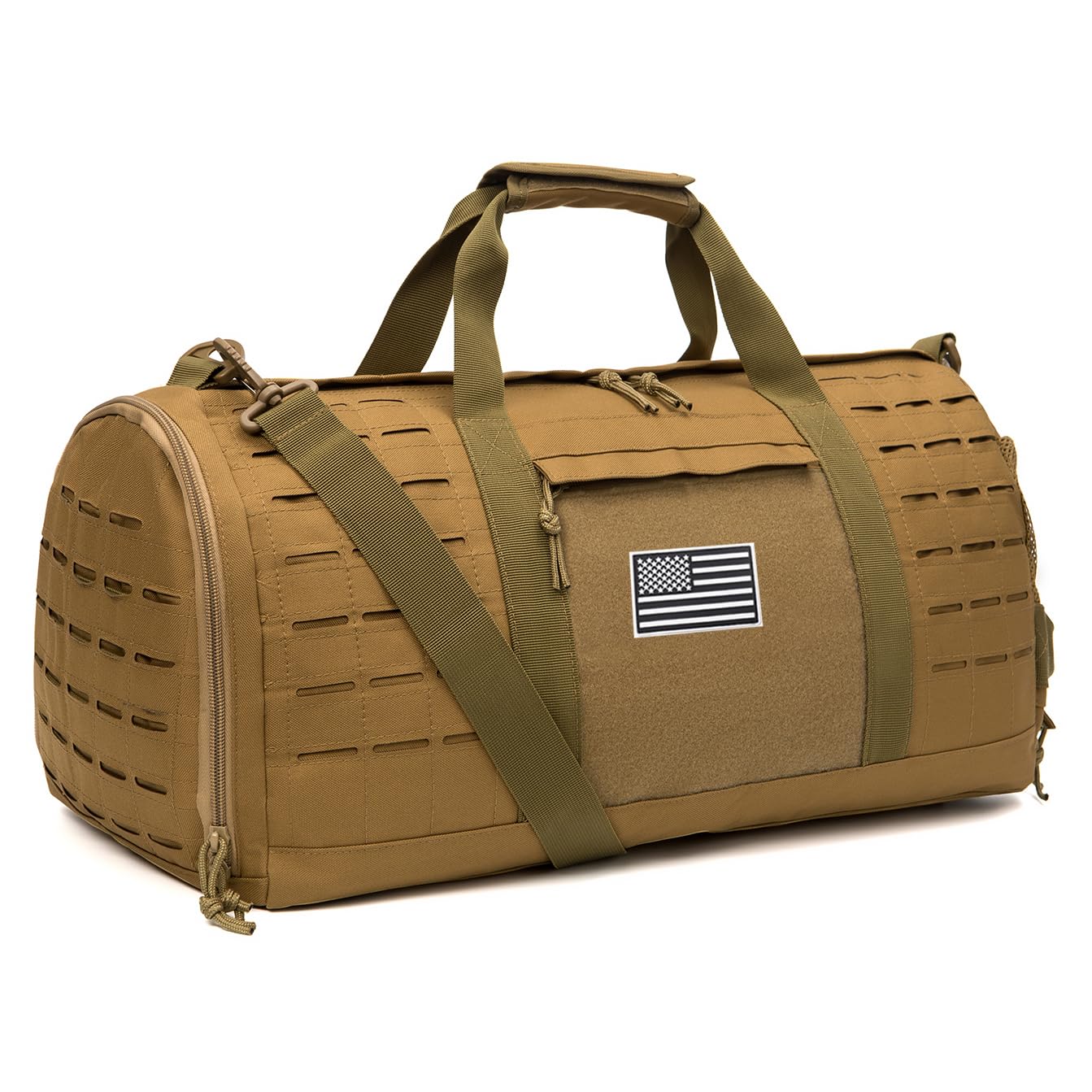 QT&QY 40L Military Tactical Duffle Bag For Men Sport Gym Fitness Tote Travel Training Workout With Shoe Compartment Basketball Football Weekender
