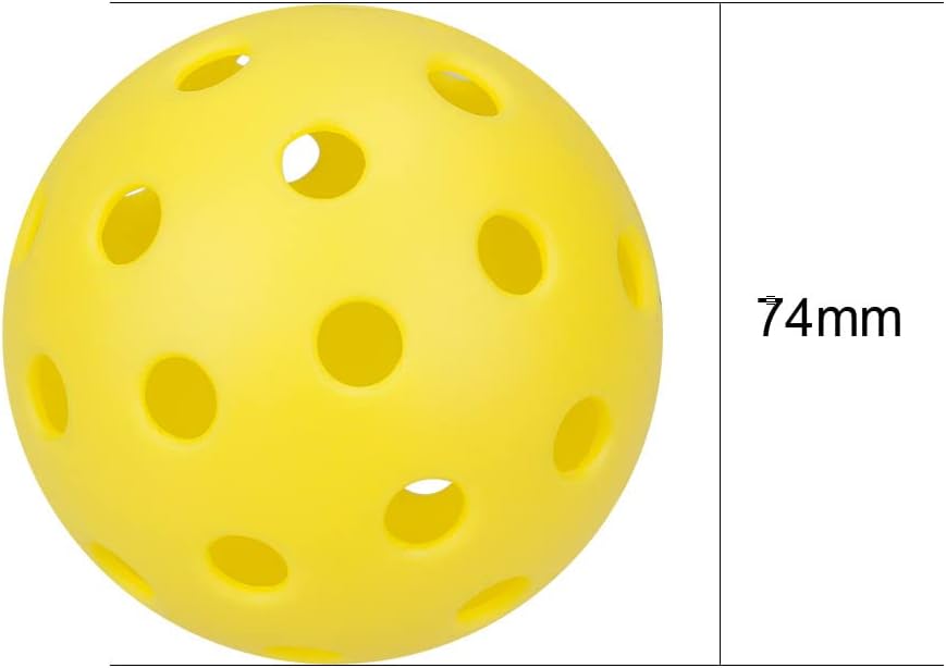 12 Pack 40-Holes Practice Pickleball Balls Play for Outdoor Indoor, Sports Game Pickle Balls with Mesh Bag