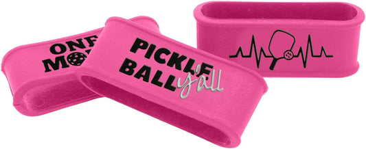 Pickleball Paddle Bands | Silicone ID Grip Tag for Handles | Personalized Grips for Pickleball Rackets | Accessory for Paddles | Universal Fit Tags | Durable Equipment for Gear & Training