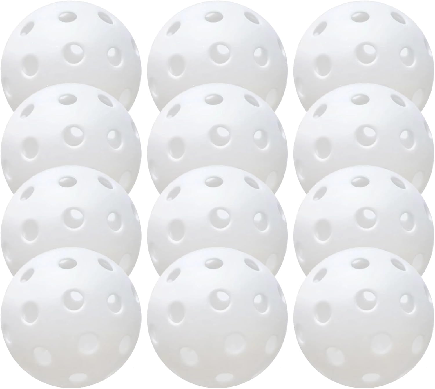 12 Pack 40-Holes Practice Pickleball Balls Play for Outdoor Indoor, Sports Game Pickle Balls with Mesh Bag