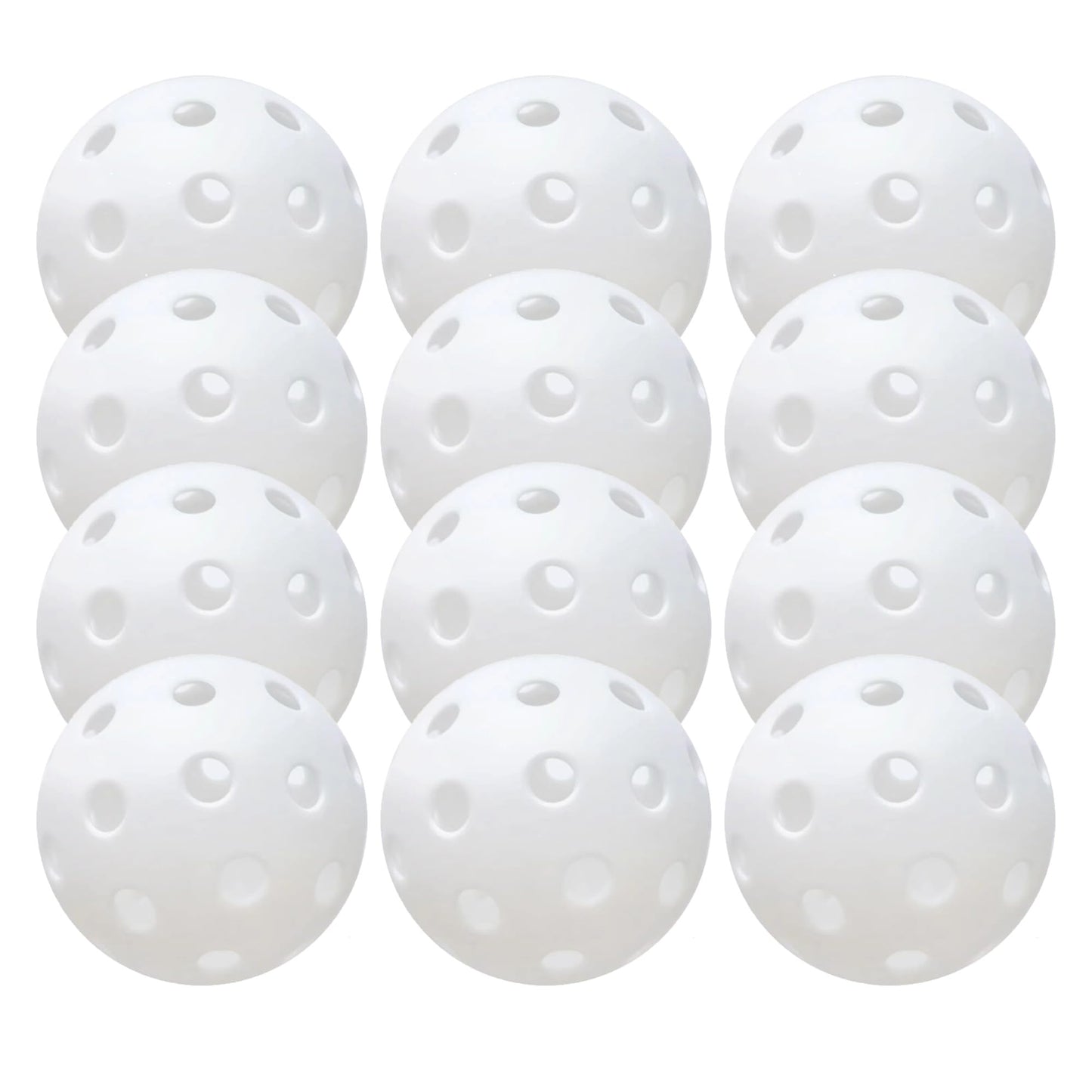 12 Pack 40-Holes Practice Pickleball Balls Play for Outdoor Indoor, Sports Game Pickle Balls with Mesh Bag