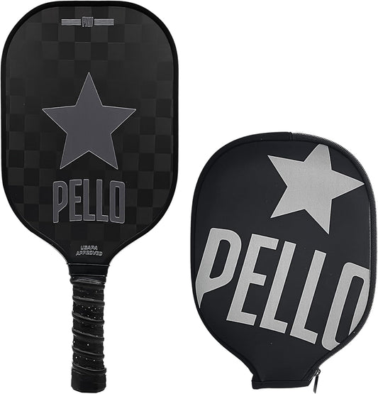 PELLO Carbon Fiber Pickleball Paddles | USA Pickleball Approved | Professional Polypropylene Honeycomb Core | Perfect Balance of Power & Control | Pickle Ball Racquet with Neoprene Case