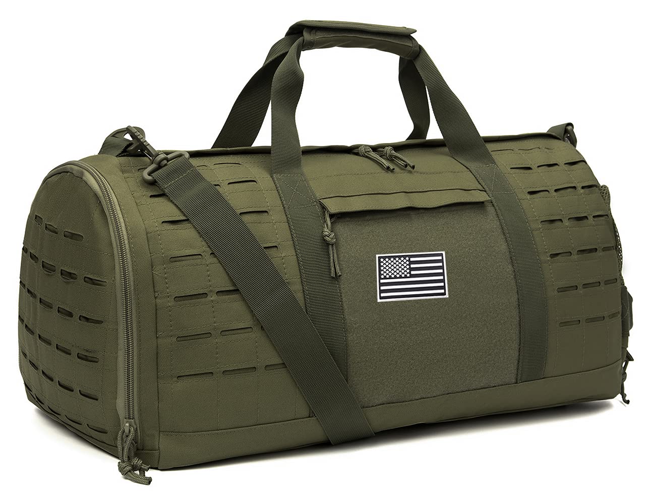 QT&QY 40L Military Tactical Duffle Bag For Men Sport Gym Fitness Tote Travel Training Workout With Shoe Compartment Basketball Football Weekender
