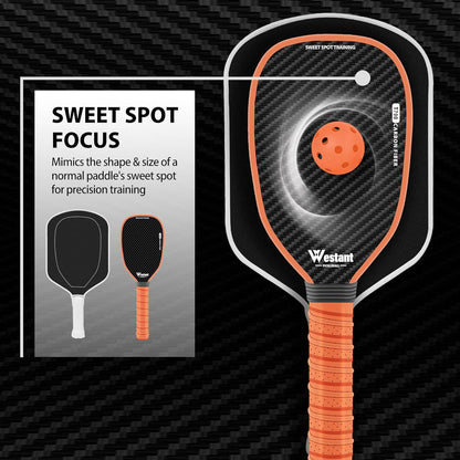 Pickleball Training Paddle - 3K Raw T700 Carbon Fiber Surface Pickle Ball Trainer Practice Paddle, 16MM Honeycomb Core, Pickleball Training Aids for Practice and Warm Up