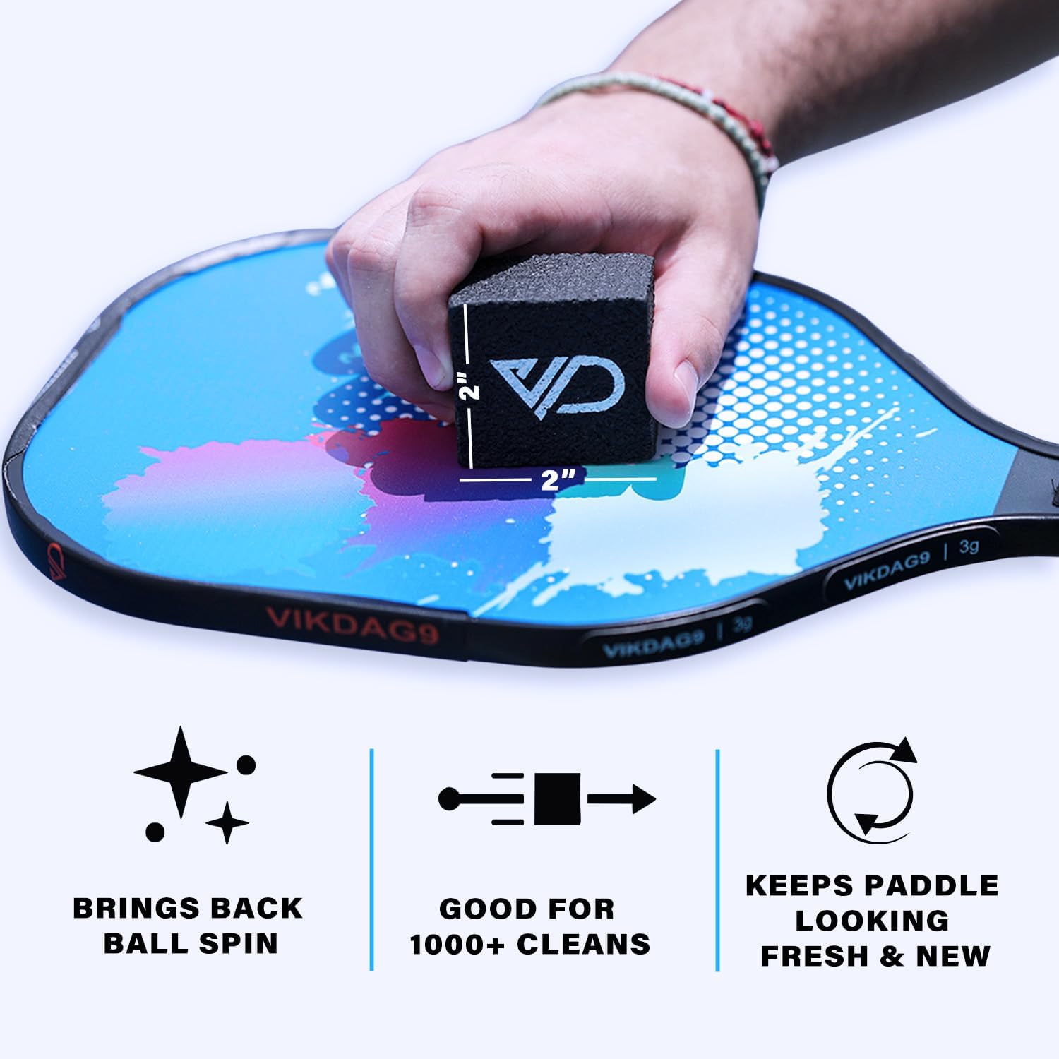 Carbon Paddle Cleaner - Best Eraser for Pickleball Paddles, Removes Ball Residue & Dirt