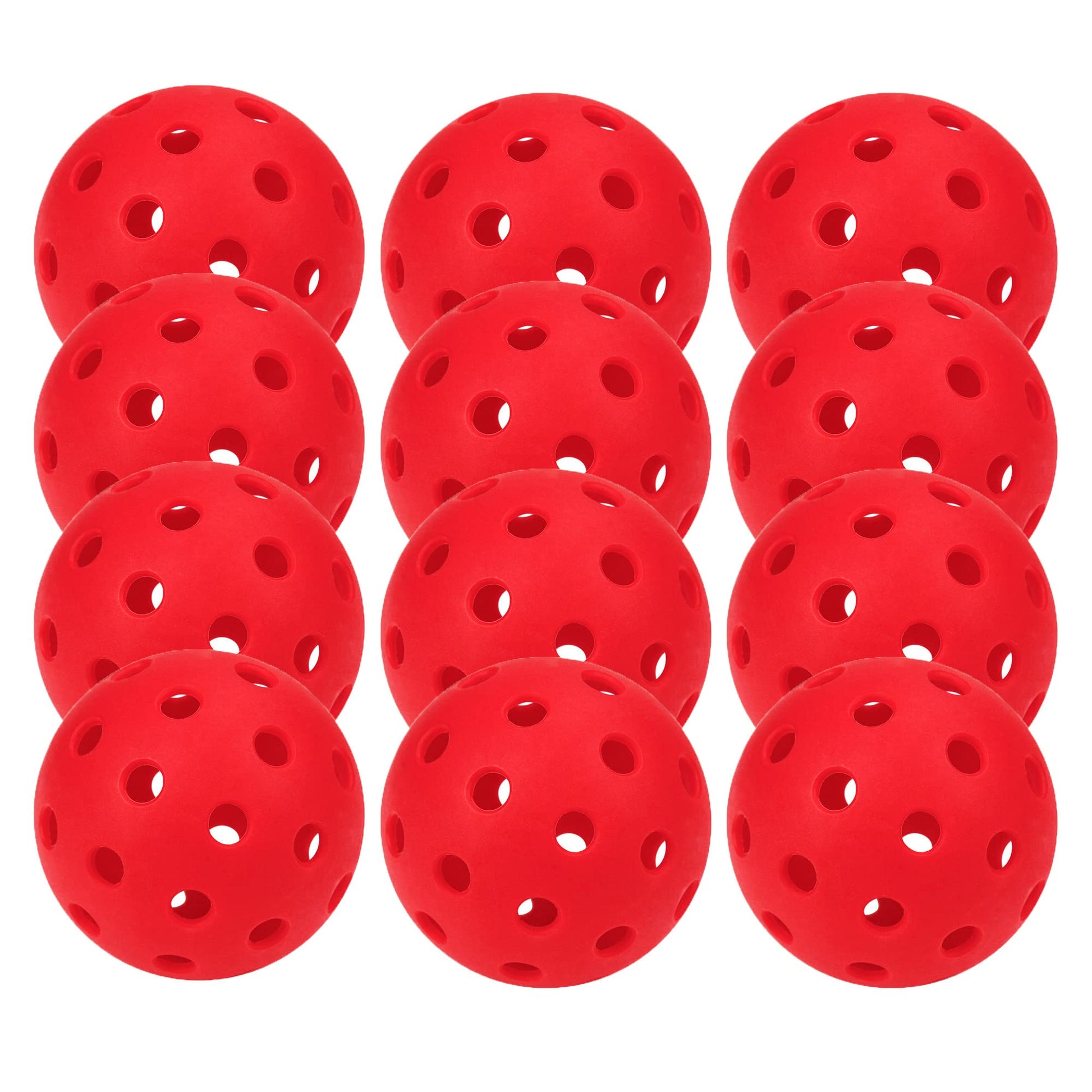 12 Pack 40-Holes Practice Pickleball Balls Play for Outdoor Indoor, Sports Game Pickle Balls with Mesh Bag
