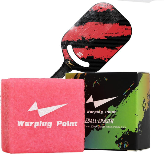 Warping Point Pickleball Paddle Eraser, Pickle Ball Racket Cleaner for Carbon Fiber Paddles, Quick & Effective Pickleball Accessories for Removing Ball Residue, Dirt & Scratches, Restores Grip & Spin
