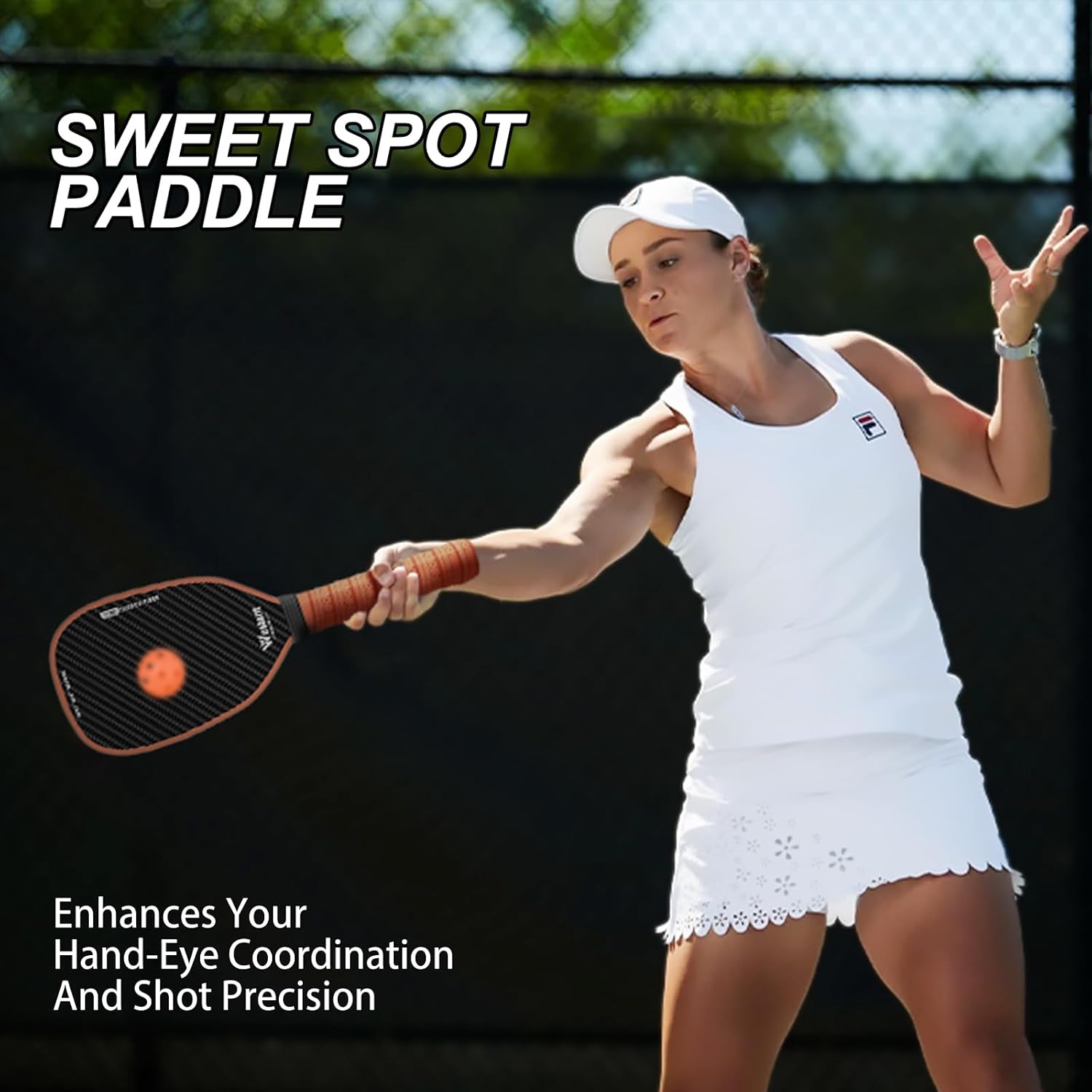 Pickleball Training Paddle - 3K Raw T700 Carbon Fiber Surface Pickle Ball Trainer Practice Paddle, 16MM Honeycomb Core, Pickleball Training Aids for Practice and Warm Up