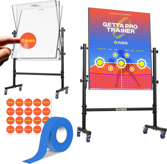 WES Getta Pro Trainer, Double-Sided Pickleball Rebounder with Stand and Adjustable Angle | Dink Pickleball Practice Board | Pickleball Training Aids