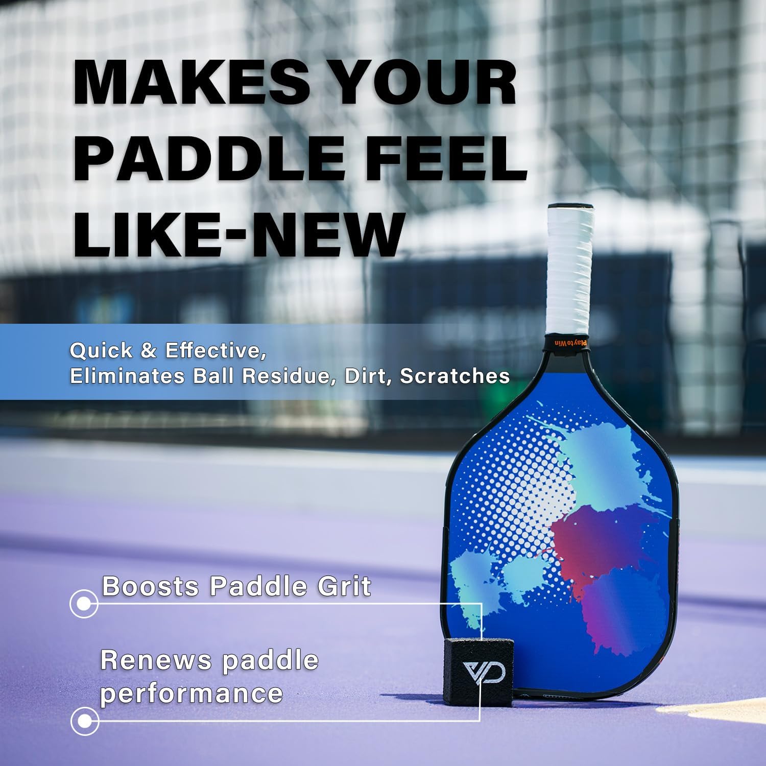 Carbon Paddle Cleaner - Best Eraser for Pickleball Paddles, Removes Ball Residue & Dirt