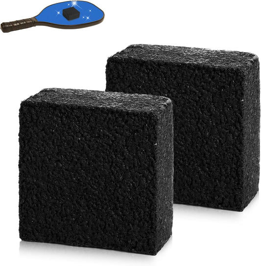 2pcs Pickleball Paddle Eraser, Pickleball Eraser Carbon Fiber, Pickle Ball Racket Cleaner Accessories Women Men, Rubber Bar Cleaner Dust Remover for Pickleball Residue and Dirt Cleaning(Black)