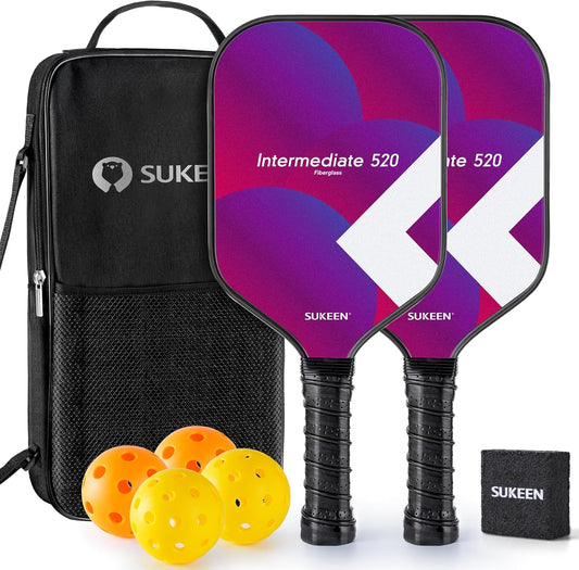 Sukeen Pickleball Paddles Graphite Surface: 16mm Pickleball Rackets Control for Women- Pickleball Balls/Eraser/Bag