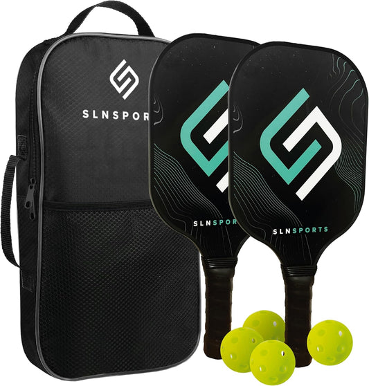 Pickleball Paddles | USAPA Approved Carbon Fiber Paddles/Fiberglass Pickleball Rackets Set or Single Paddle | Carrying Case, 4 Balls | Pickleball Raquets for Kids and Adults