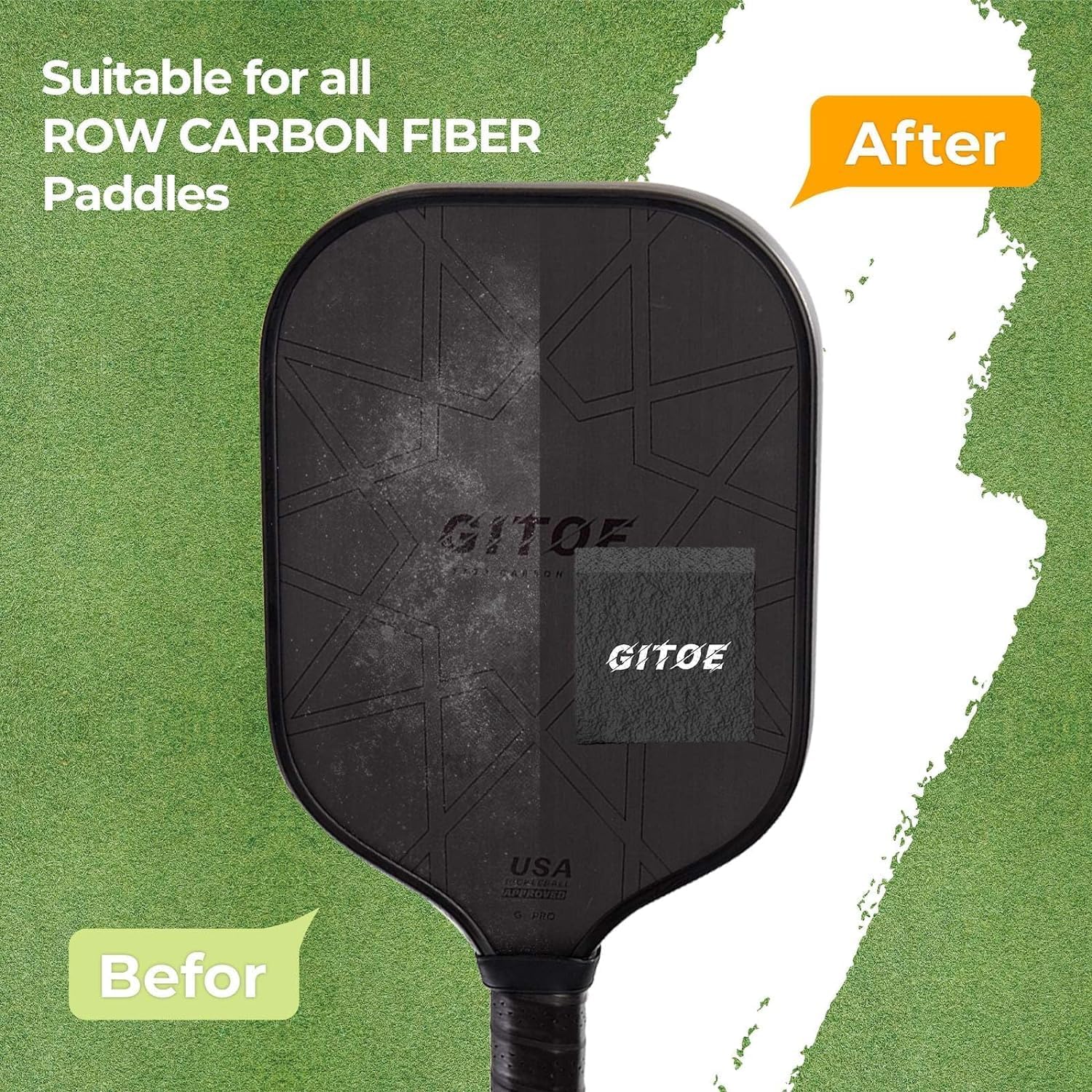 Pickleball Paddle Eraser, 2/6/12 Pack Pickleball Paddle Cleaner for Raw Carbon Fiber Paddles Rubber Bar for Fast Residue and Dirt Removal Pickleball Accessories Pickleball Eraser Carbon Cleaner
