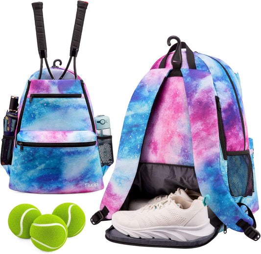 Sucipi Tennis Bag Professional Tennis Backpack for Men and Women Racket Bags Holds 2 Rackets with Ventilated Shoe Compartment